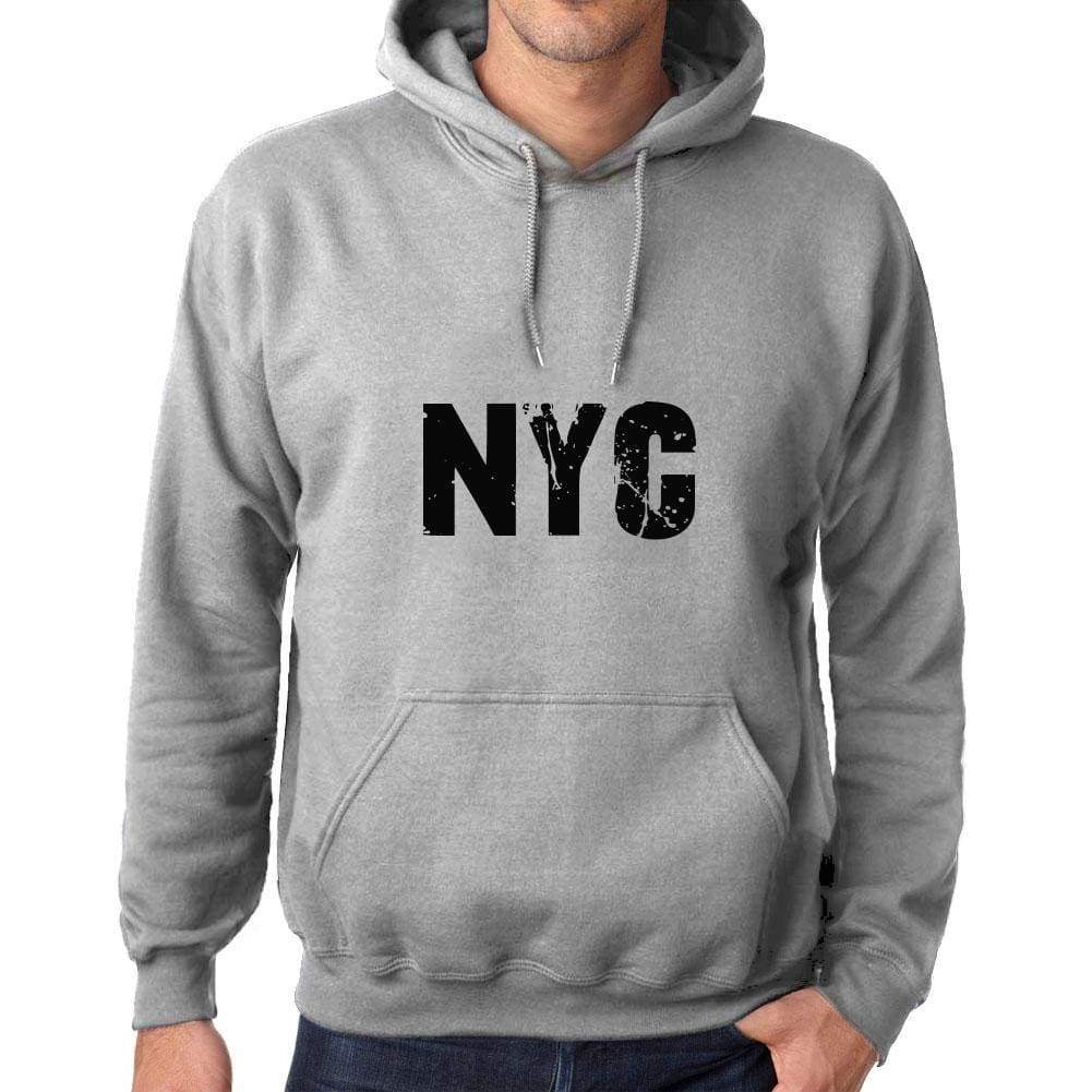 Unisex Printed Graphic Cotton Hoodie Popular Words Nyc Grey Marl - Grey Marl / Xs / Cotton - Hoodies