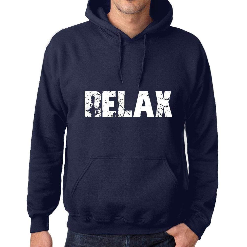 Unisex Printed Graphic Cotton Hoodie Popular Words Relax French Navy - French Navy / Xs / Cotton - Hoodies