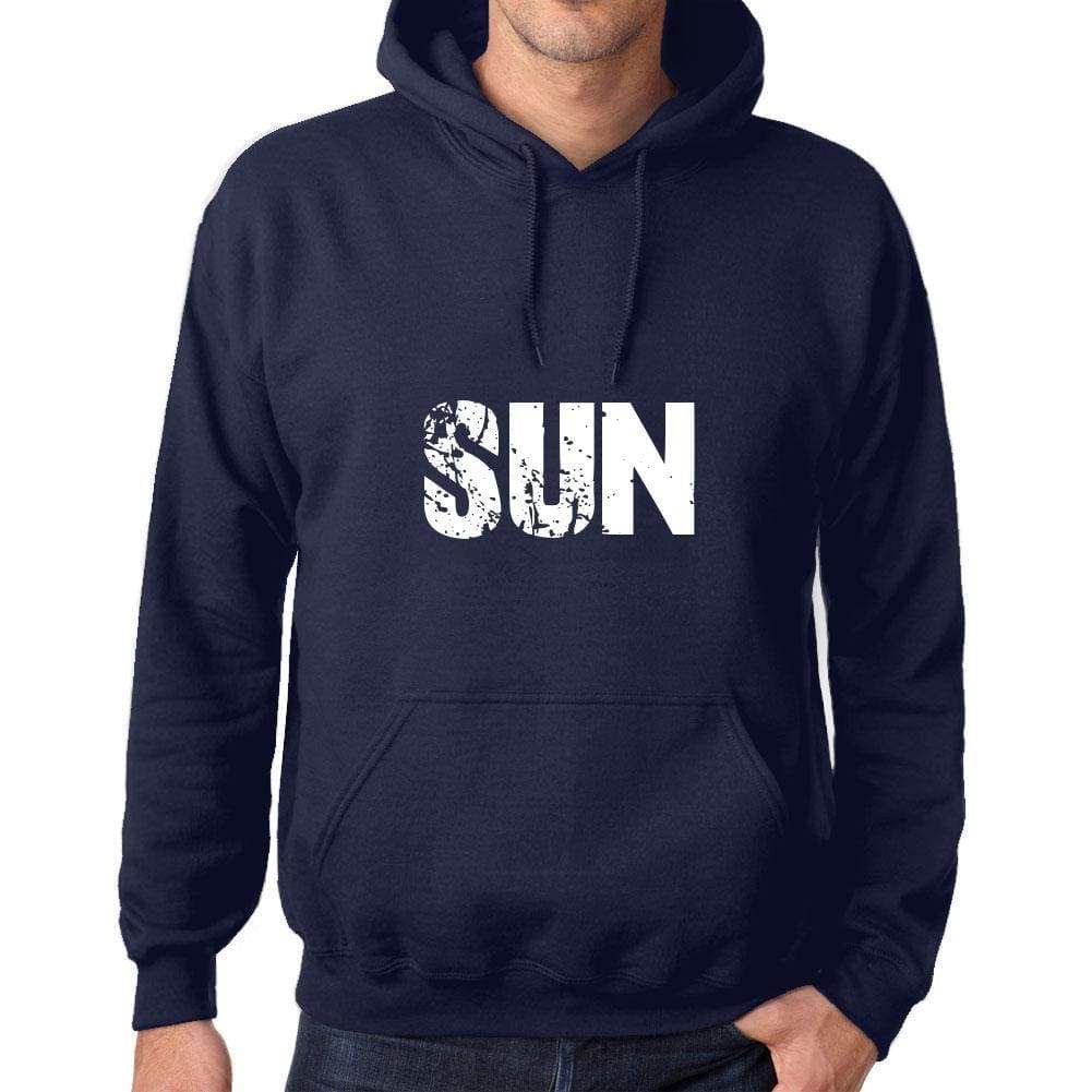 Unisex Printed Graphic Cotton Hoodie Popular Words Sun French Navy - French Navy / Xs / Cotton - Hoodies