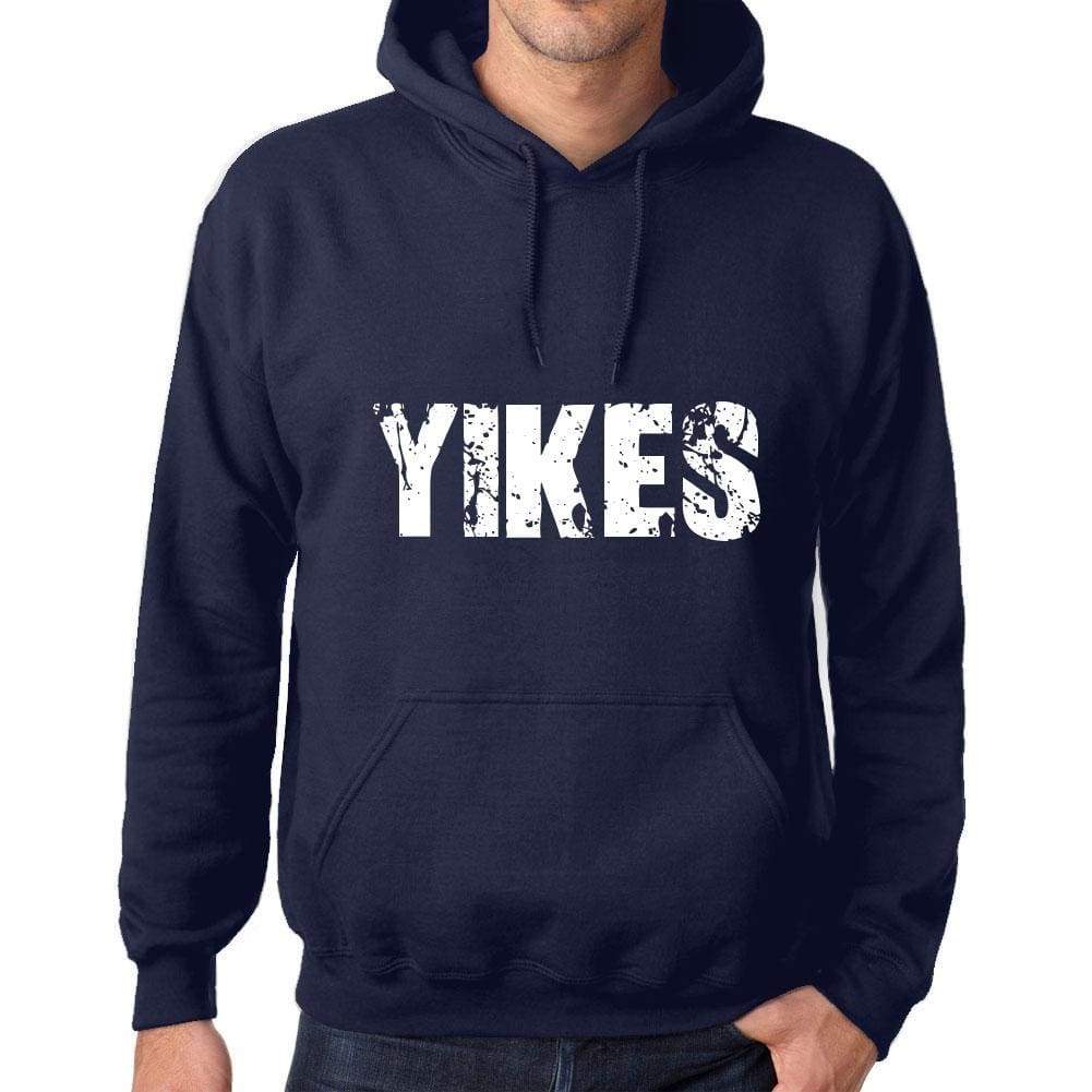 Unisex Printed Graphic Cotton Hoodie Popular Words Yikes French Navy - French Navy / Xs / Cotton - Hoodies