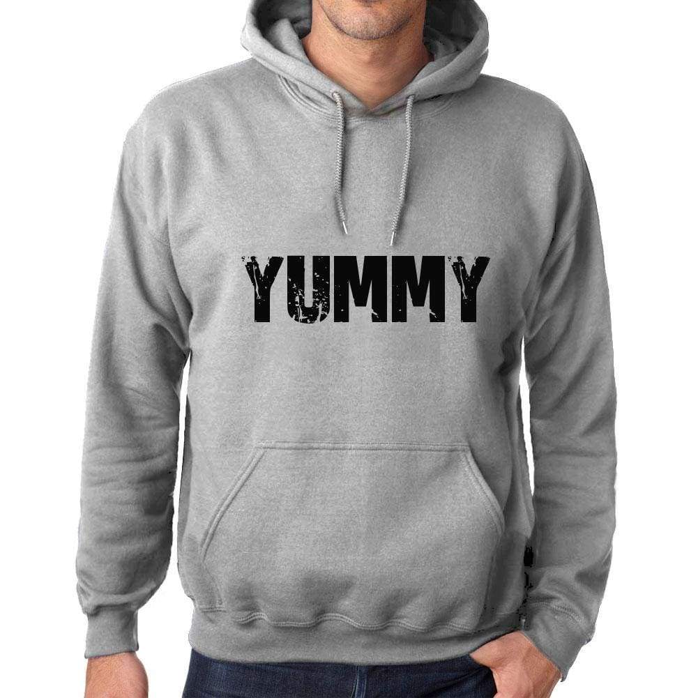 Unisex Printed Graphic Cotton Hoodie Popular Words Yummy Grey Marl - Grey Marl / Xs / Cotton - Hoodies