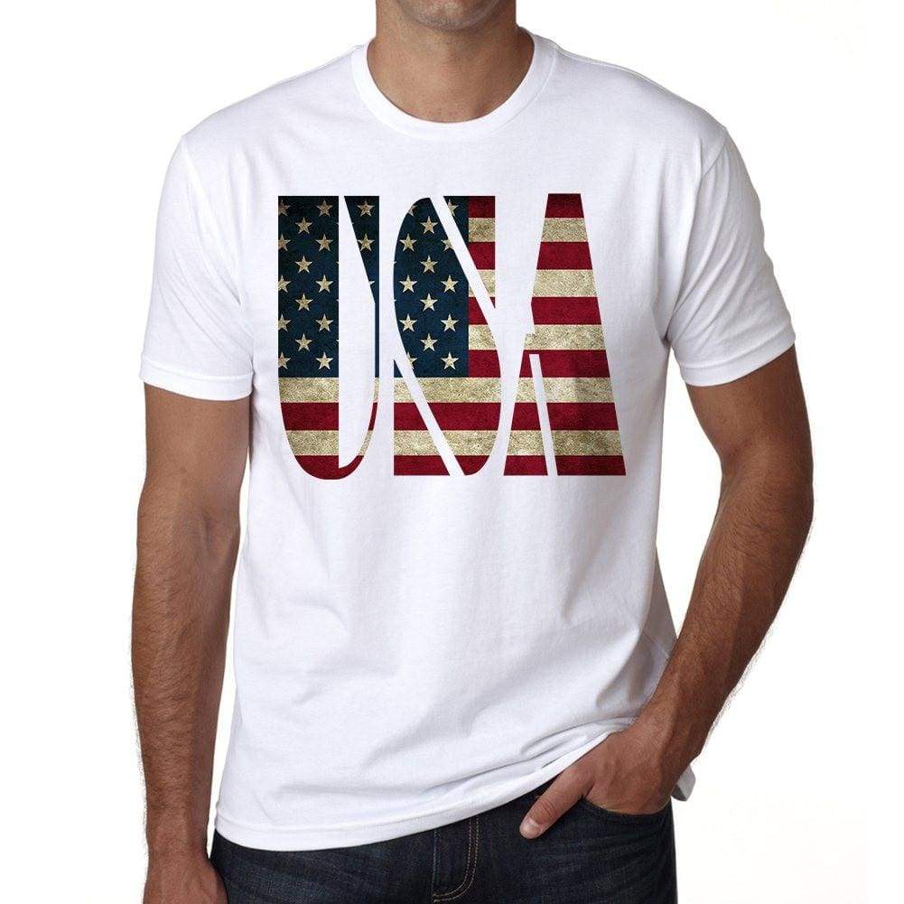 Usa Mens Short Sleeve Round Neck T-Shirt