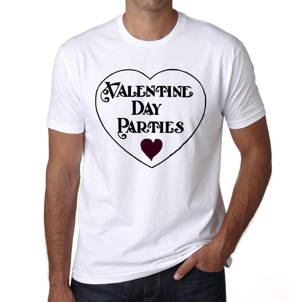 Valentine Day Parties Mens Tee White 100% Cotton 00156