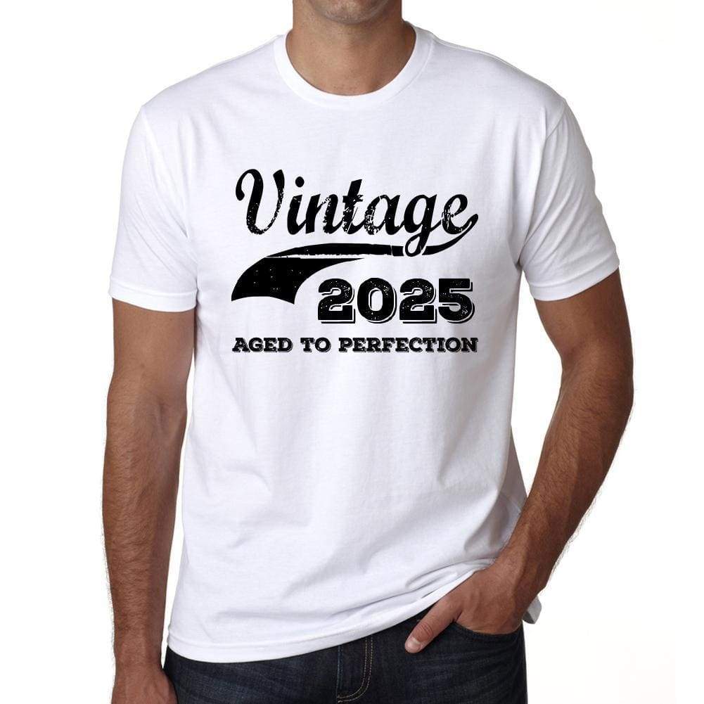 Vintage Aged To Perfection 2025 White Mens Short Sleeve Round Neck T-Shirt Gift T-Shirt 00342 - White / S - Casual