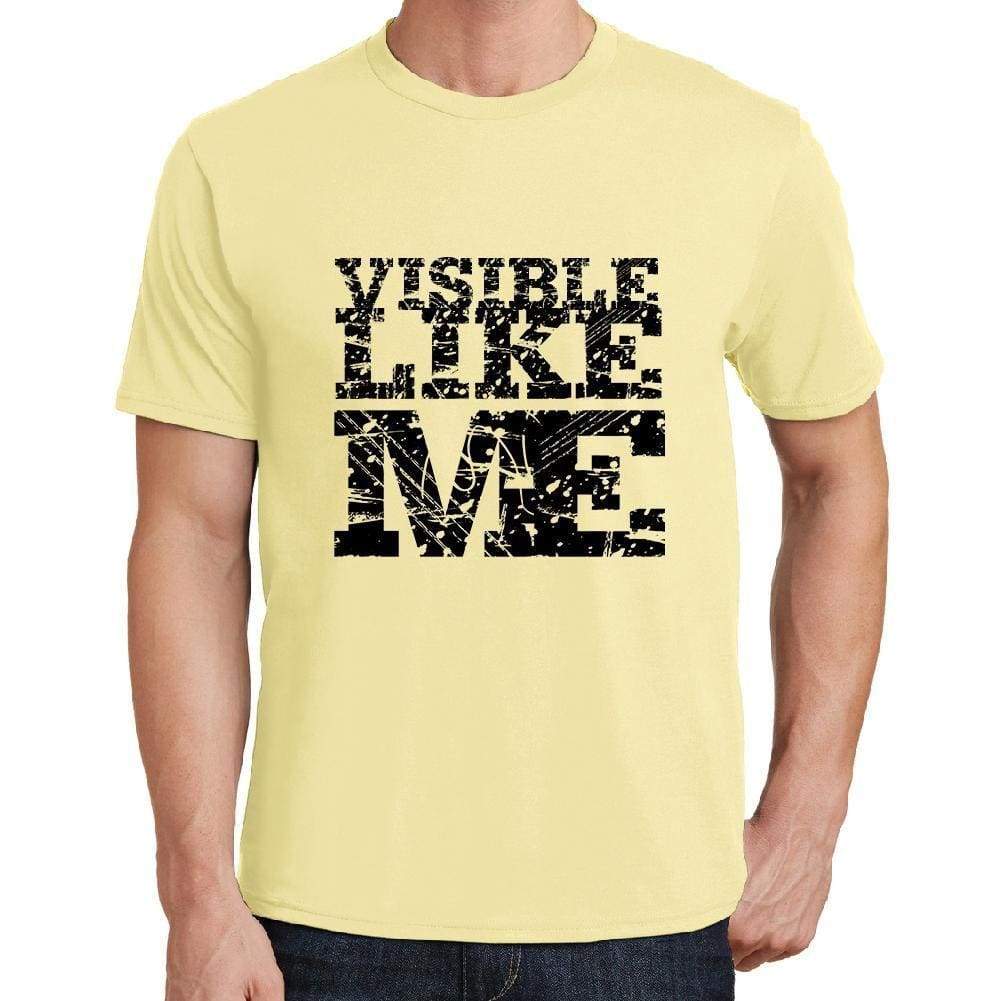 Visible Like Me Yellow Mens Short Sleeve Round Neck T-Shirt 00294 - Yellow / S - Casual