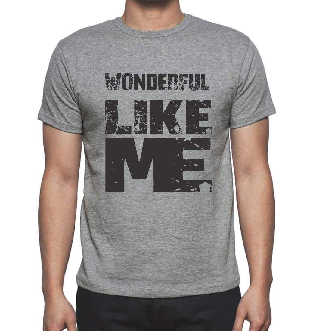 Wonderful Like Me Grey Mens Short Sleeve Round Neck T-Shirt - Grey / S - Casual